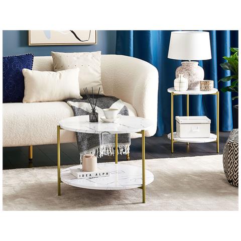 Tavolino Da Caffè Reva Marmo Bianco - Foto 1