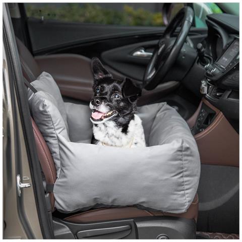 Seggiolino Auto Per Cani Piccoli Sfoderabile E Lavabile Con Cinghie Di Sicurezza, Grigio Scuro - Foto 2