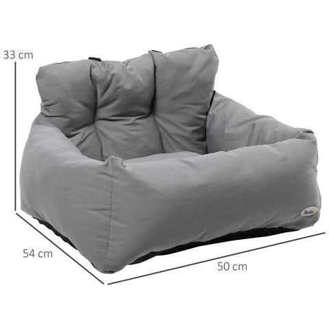 Seggiolino Auto Per Cani Piccoli Sfoderabile E Lavabile Con Cinghie Di Sicurezza, Grigio Scuro - Foto 6