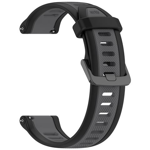 Cinturino In Silicone Da 20 Mm Per Samsung Galaxy Watch 6/5/4, Garmin Forerunner 165 Black+grey - Foto 1