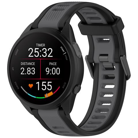Cinturino In Silicone Da 20 Mm Per Samsung Galaxy Watch 6/5/4, Garmin Forerunner 165 Black+grey - Foto 2