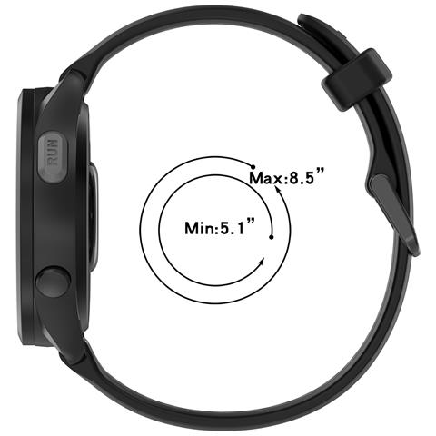 Cinturino In Silicone Da 20 Mm Per Samsung Galaxy Watch 6/5/4, Garmin Forerunner 165 Black+grey - Foto 3