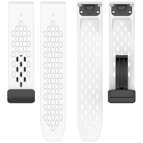 Cinturino In Silicone Garmin Fenix 8 43mm Con Foro E Chiusura Pieghevole - Bianco White - Foto 5