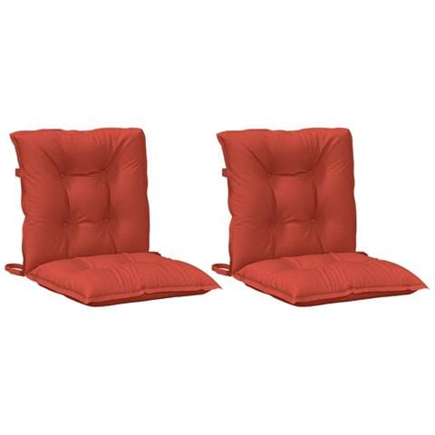 Cuscini Sedia Schiena Bassa 2 Pz Rosso Mélange 100x50x7 Tessuto - Foto 3