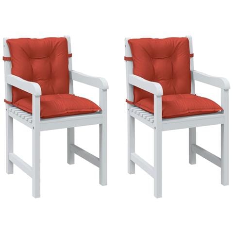 Cuscini Sedia Schiena Bassa 2 Pz Rosso Mélange 100x50x7 Tessuto - Foto 1