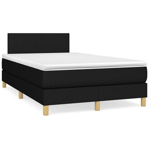 Letto a Molle con Materasso e LED Nero 120x190 cm in Tessuto - Foto 2