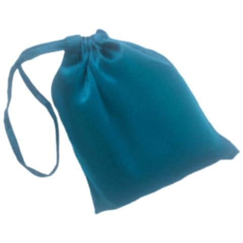 Custodia Per Maschera Per Occhi In Seta Di Lusso, Borsa Con Coulisse In Seta Di Gelso Al 100% Blue - Foto 1