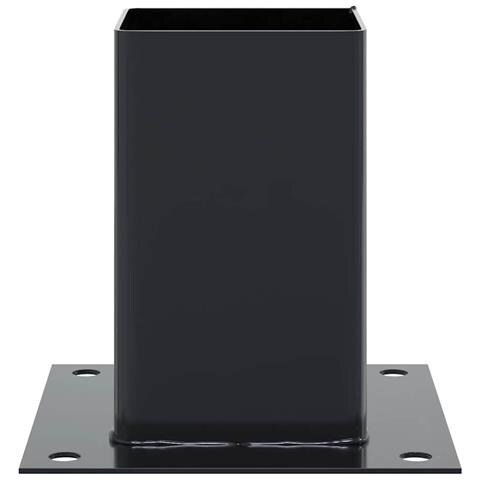 Basi per Pali Quadrati 4 pz 91x91 mm Acciaio Verniciato Polvere - Foto 2