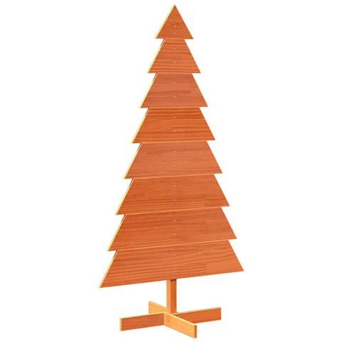 Albero Di Natale Marrone Cera 150 Cm In Legno Massello Di Pino - Foto 2