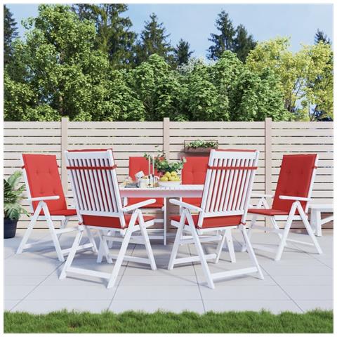 Lusso Casadino -  Cuscini Per Sedie 6 Pz Rossi 120x50x3 Cm In Tessuto - Foto 8