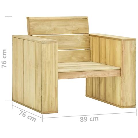 Set Divani Da Giardino 3 Pz Con Cuscini Legno Pino Impregnato - Foto 8