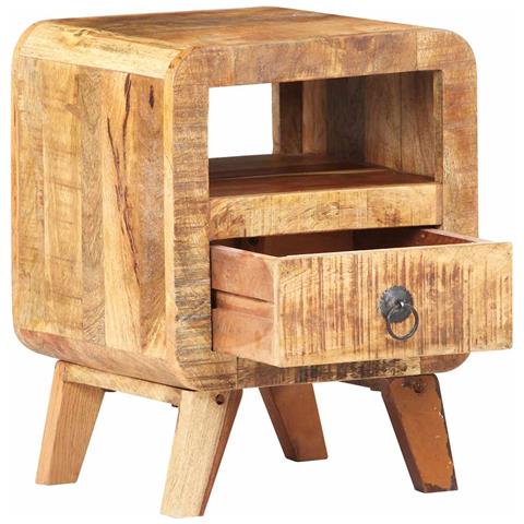 Comodino 30x30x41 Cm In Legno Di Mango Grezzo - Foto 1