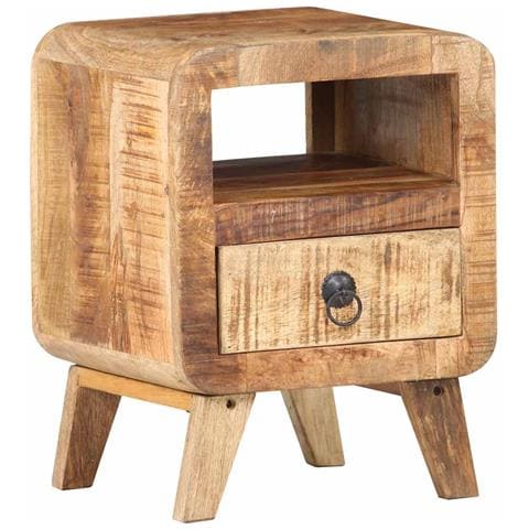 Comodino 30x30x41 Cm In Legno Di Mango Grezzo - Foto 8