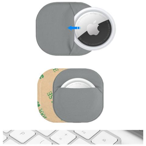 Elegante Custodia Protettiva In Tessuto Lycra Per Apple Airtags Grey - Foto 2