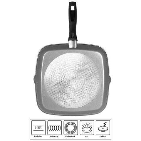 Bistecchiera Quadrata In Ghisa, Misura 32x32 Cm, 2 Beccucci, Rivestimento Antiaderente - Foto 2