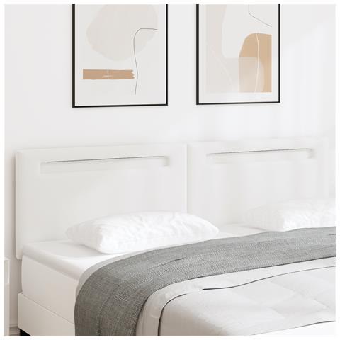 Testiera Design Semplice Bianco Puro 180 cm in Pelle Sintetica - Foto 2