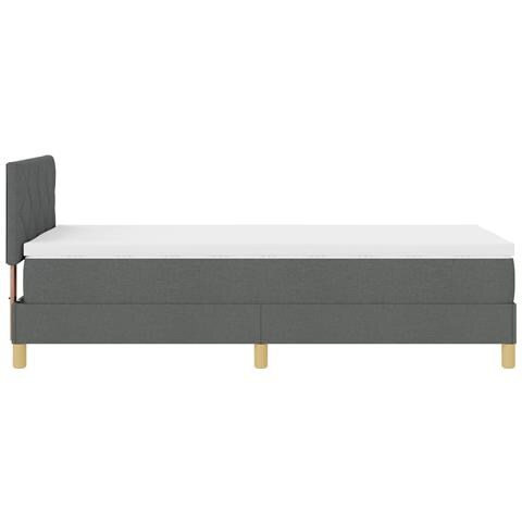 Letto con Rete con Materasso & LED Grigio Scuro 90x200 cm Tessuto - Foto 9