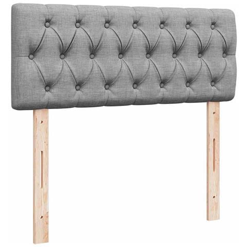 Pouf Letto con Materasso Grigio Chiaro 120x200 cm in Tessuto - Foto 9