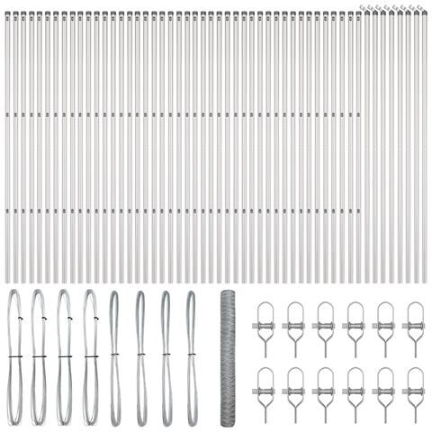 Recinzione Esagonale  1,2x100 m in Acciaio Zincato, Paletti per Recinzione  13 pcs Ø32 mm 170 cm in Acciaio Zincato - Foto 1