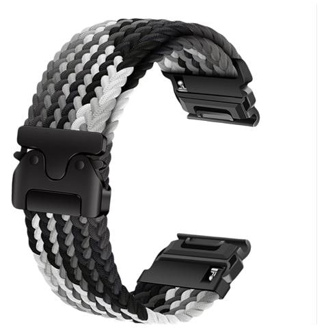 Cinturino Elastico In Nylon Intrecciato Compatibile Con Garmin Fenix 8/7x Pro / 955/965 Con Fibbia Magnetica A Sgancio Rapido Multicolor 22 Mm - Foto 2