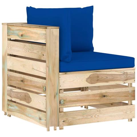 Divano Angolare Modulare Con Cuscini In Legno Impregnato Verde - Foto 2