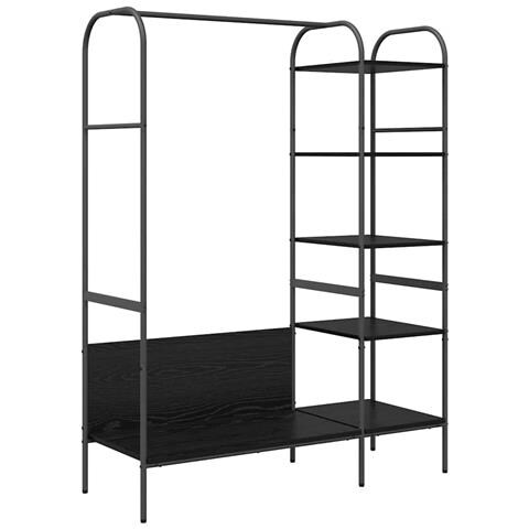 Stendibiancheria Nero 120 x 44 x 160 cm Legno multistrato - Foto 1