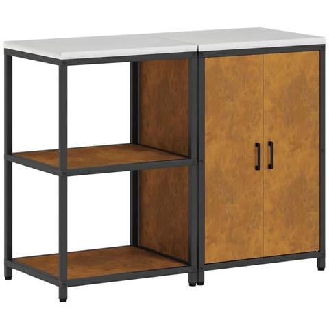 Set di Stoccaggio per Cucina 2 pcs Ruggine 120 x 50 x 92 cm - Foto 1