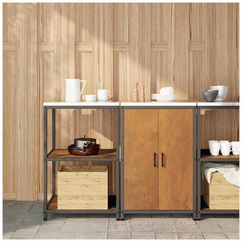 Set di Stoccaggio per Cucina 2 pcs Ruggine 120 x 50 x 92 cm - Foto 2