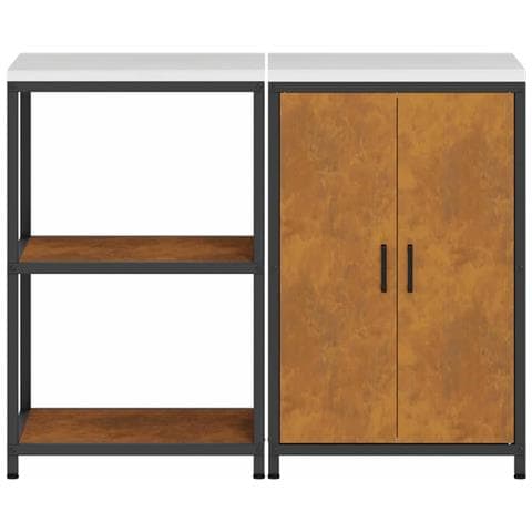 Set di Stoccaggio per Cucina 2 pcs Ruggine 120 x 50 x 92 cm - Foto 9