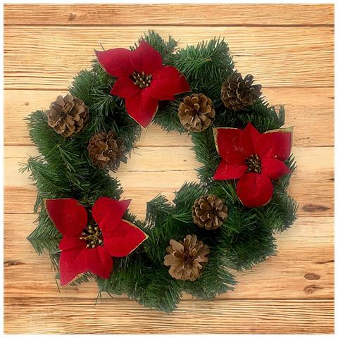 Décoration De Noël Deckroa, Ornement De Noël, Ornement De Fête, Décoration Festive, Made In Italy, 35x35 H3 Cm, Vert Et Rouge - Foto 1