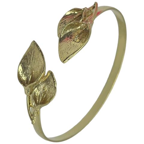 Bracciale Regolabile In Ottone Placcato Oro Con Doppia Calla - Foto 1