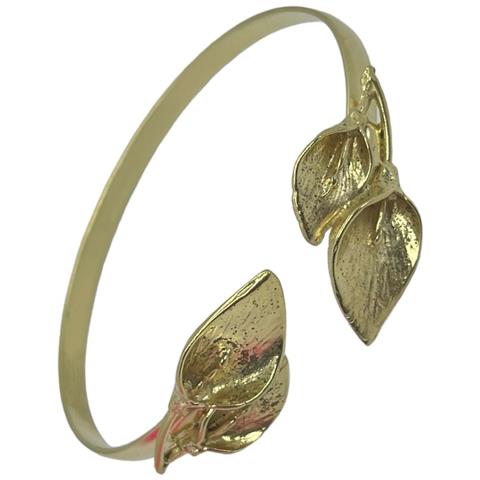 Bracciale Regolabile In Ottone Placcato Oro Con Doppia Calla - Foto 2