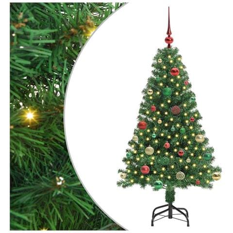 Albero di Natale artificiale con 150 LED Verde 150 cm - Foto 1