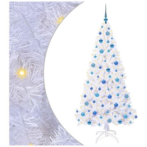 Albero di Natale artificiale Bianco 180 cm PVC e Acciaio - Foto 1