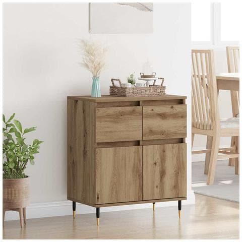 Credenza con cassetto Rovere artigianale 60 x 35 x 70 cm - Foto 2