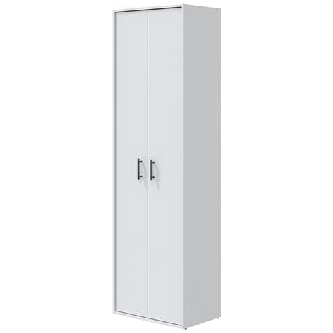Strevi - Armadio Multiuso 2 Ante 2 Ripiani, 60x206h Cm Bianco - Foto 1