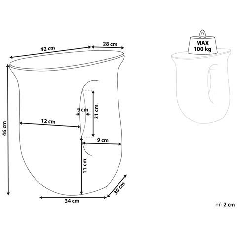 Tavolino Idro 42 Cm 28 Cm Blu - Foto 7