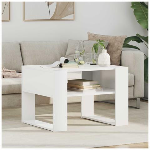 Tavolino da salotto Bianco 66 x 53 x 45 cm Legno multistrato - Foto 2