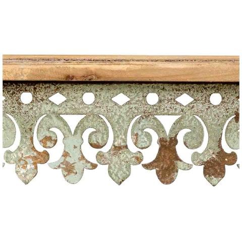 Mobile Da Ingresso In Ferro Bianco Invecchiato E Legno, 5,5x40,5x84h - Foto 7