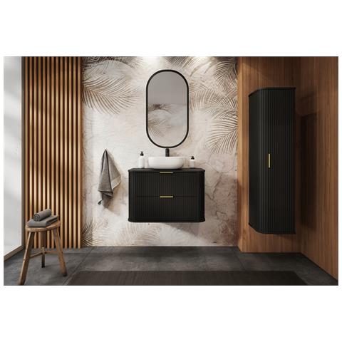 | Set di mobili da bagno - nero opaco | 80/52/41 cm & 35/139/31 cm | Mobili sottolavabo, mobili da bagno, colonne, mobiletti da bagno - Foto 10