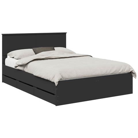 Struttura del letto Nero 140 x 200 cm Legno Ingegnerizzato - Foto 1