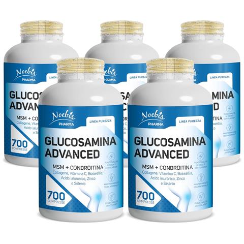 Glucosamina Advanced 700 Compresse - Glucosamina, MSM, Condroitina, Collagene, Acido Ialuronico e Boswellia - Benessere Articolare, Cartilagini e Mobilità (Confezione quintupla) - Foto 1