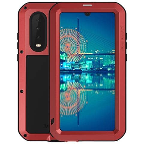 Cover per P30 - Silicone+Vidrio+Metallo, Rosso, Antiurto - Foto 1