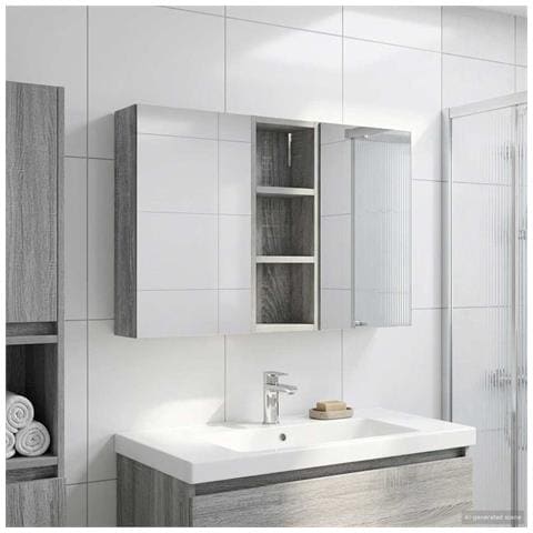 Set di Armadi da Bagno con lo scaffale 3 pcs 80 x 10,5 x 50 cm - Foto 2