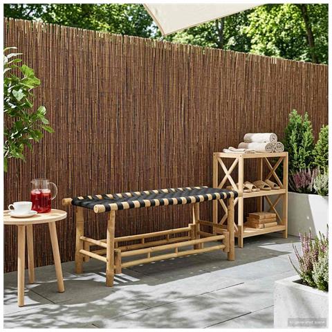 Panchina da giardino 110 x 38 x 40 cm Bambù Naturale - Foto 2