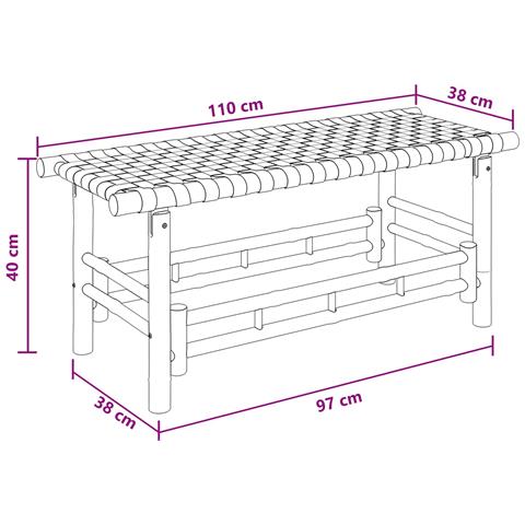 Panchina da giardino 110 x 38 x 40 cm Bambù Naturale - Foto 6