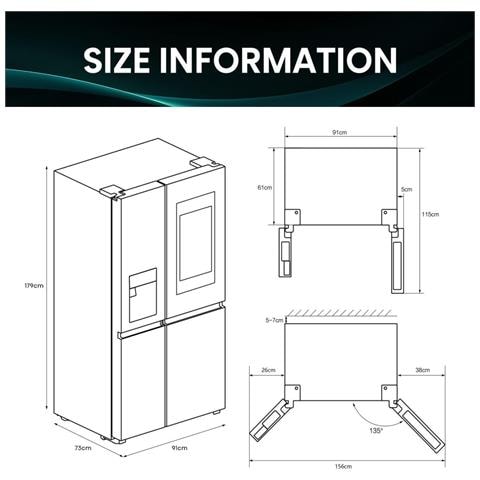 RS9P628GPFE frigorifero side-by-side Libera installazione 614 L Nero - Foto 2