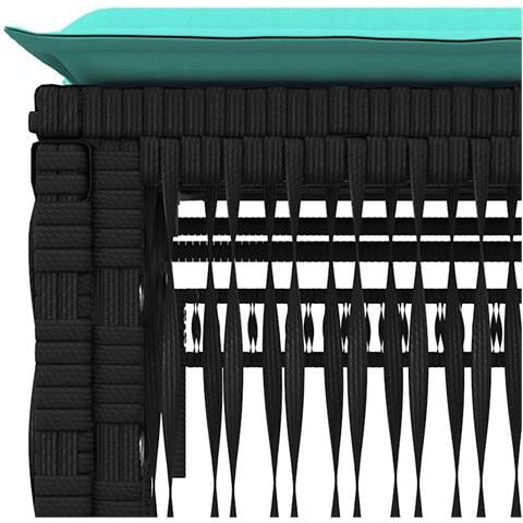 Lettini prendisole 2 pz con Tavolino in Polyrattan Nero - Foto 9