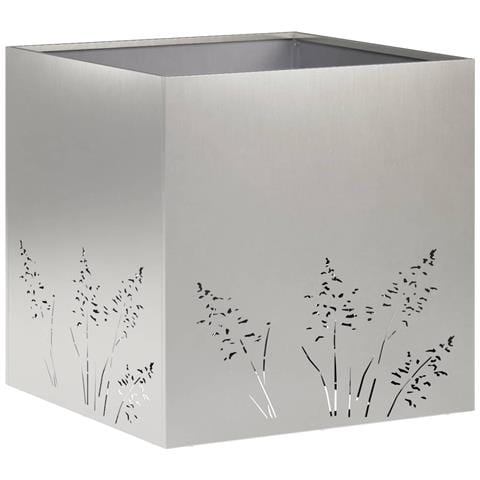 Vaso da giardino Argento 50 x 50 x 49 cm Acciaio Inox - Foto 1