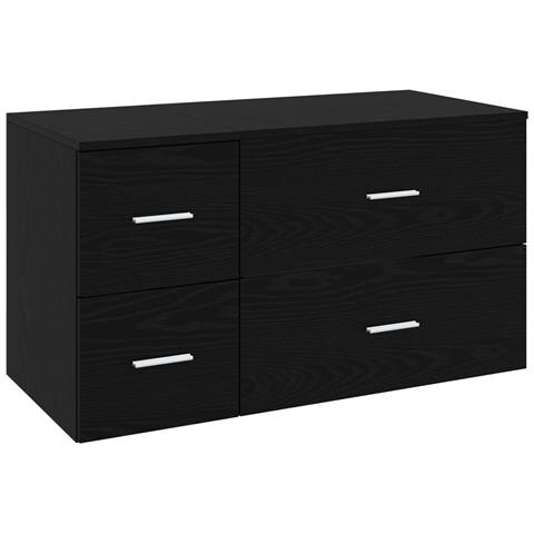 Set di mobili per il bagno 2 pz Rovere Nero - Foto 1